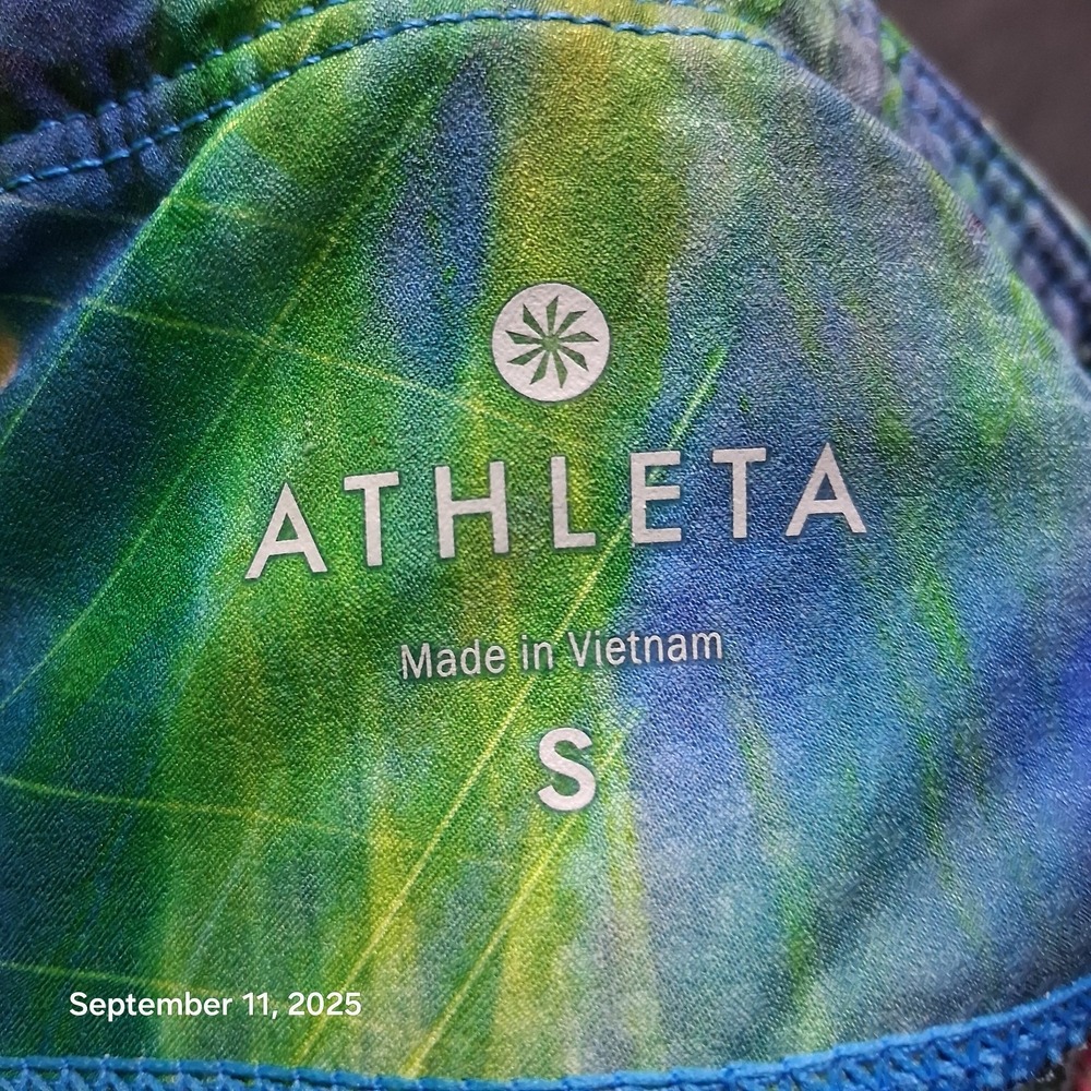 Athleta Tropea Dobby Be Free Knicker Abstract Tropical Leggings Size‎ Small - Picture 4 of 9